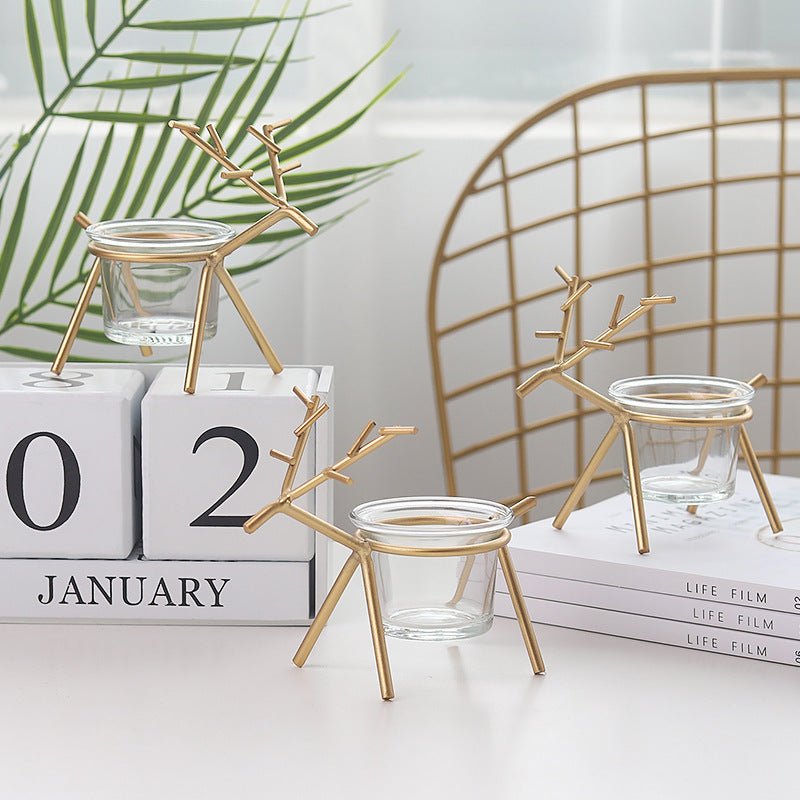 Wrought Iron Fawn Candle Holder – Elegant Home Décor Accent